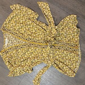 Max Studio • Floral Faux-Wrap Boho Blouse